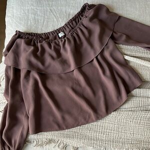 Off-Shoulder Brown Wilfred Blouse